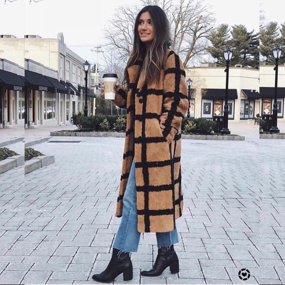 berber checked coat
